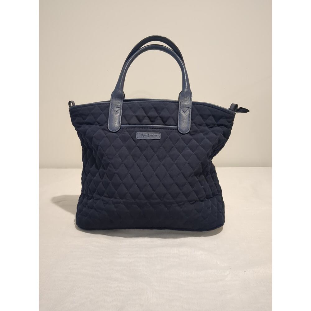 Vera Bradley Women's Navy Quilted Handbag Preppy Tote City Purse